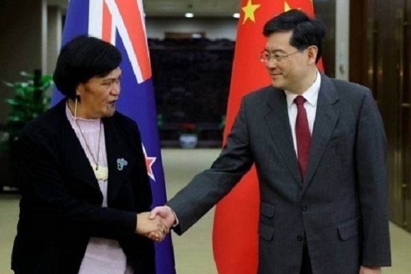 紐西蘭外交部長馬胡塔與中國外交部長秦剛會面/網路圖片