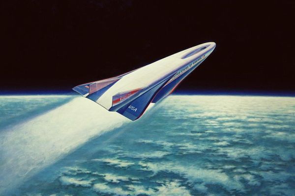 美國太空飛機X-30的概念圖之一。(圖片擷取自維基百科)