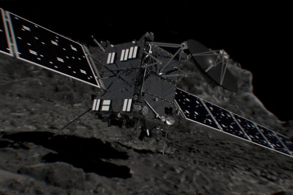 墜落於彗星的「羅賽塔號」。(圖片擷取自歐洲太空總署)
