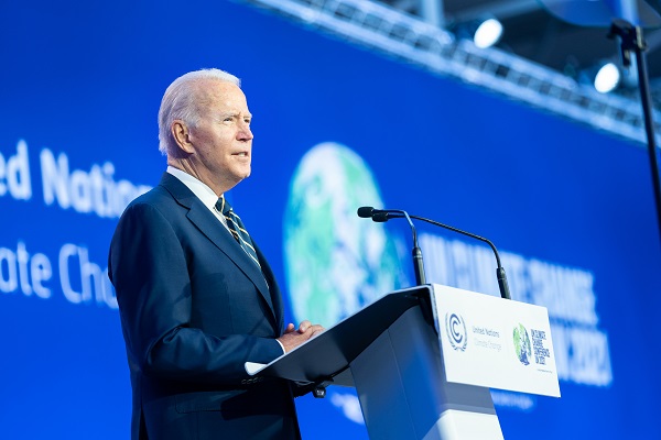 美國總統拜登(Joe Biden)1日在COP26發表演說/推特照片