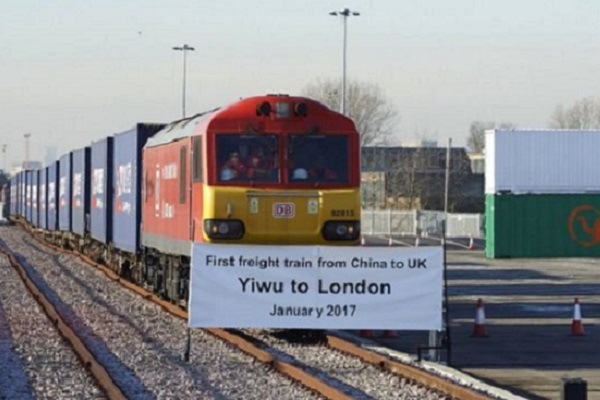 中國義烏到倫敦貨運列車/網路圖片
