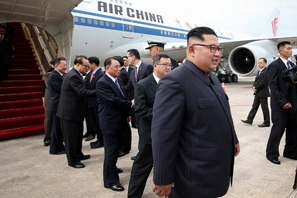 金正恩搭中國國航抵新加坡/網路圖片