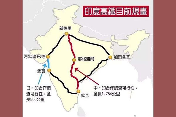 印度首建高鐵規劃/網路圖片