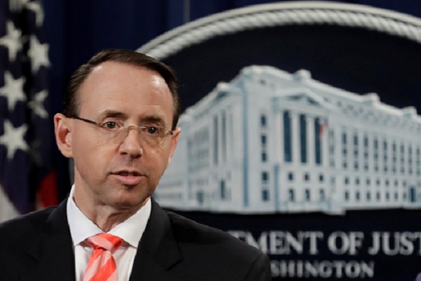 美司法部副部長羅森斯坦(Rod Rosenstein)/網路圖片