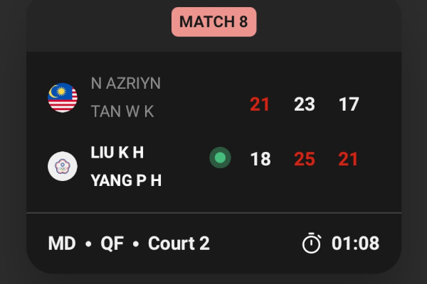 擷取自日本羽球公開賽官網