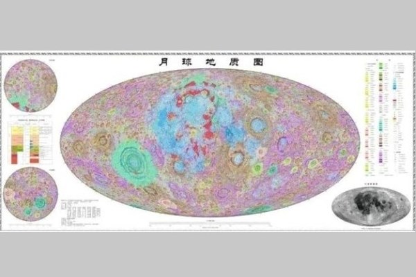 1:500萬月球地質圖。(圖片擷取自網路)