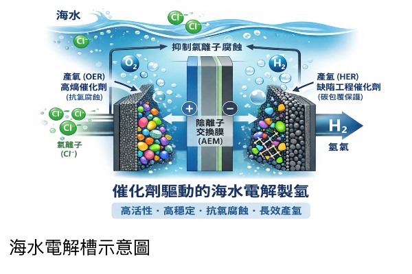 海水電解槽示意圖。(圖/成大提供)