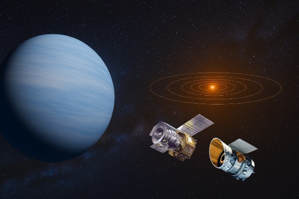 AKARI和IRAS太空望遠鏡觀測第九行星的想像圖。(圖/中興大學提供)